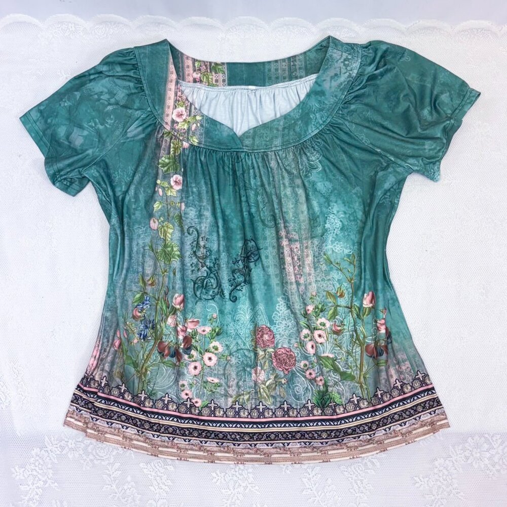 Women's Whimsical Floral Shirt Disamer Brand